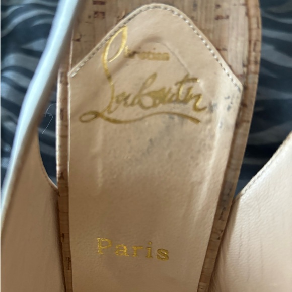 Christian Louboutin White Peep Toe Heels - Picture 5 of 5
